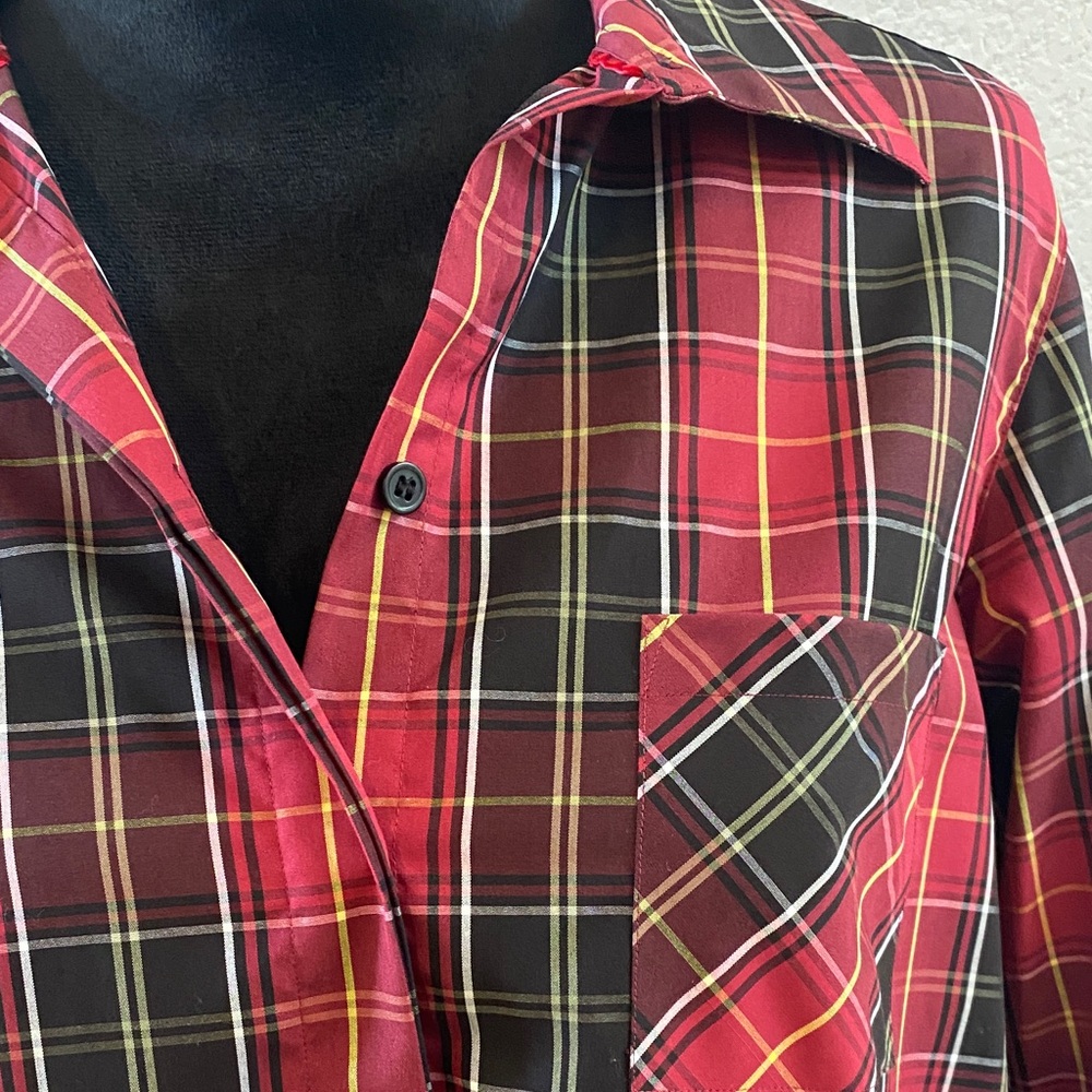 Orvis‎ Red and Black Plaid Button Down Shirt - Picture 2 of 5